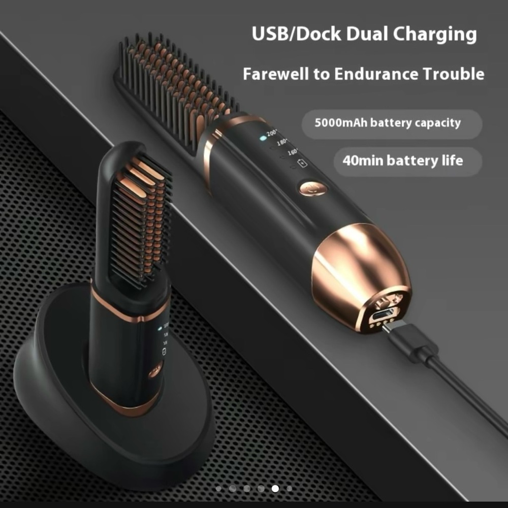 Black and Gold USB/Dock Dual Charging Hair Tool
